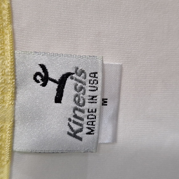 Kinesis made in USA lined floral workout halter tank top - M - light yellow - Picture 2 of 9